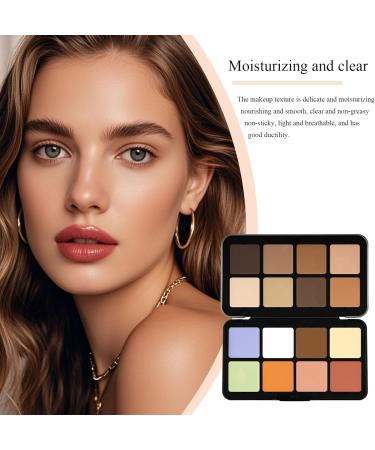 Cute Concealer Palette Reusable Facial Cosmetic Palette Solid 16 Color Waterproof Lift Sculpting Cream Contour Concealing Highlighting Contouring Makeup Palette for Women - Buy Online on GoSupps.com