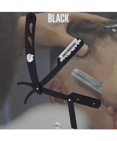 The Shave Factory Straight Edge Razor Kit with 100 Derby Blades - Stainless Steel Men's Straight Razor Set - Buy Online on GoSupps.com