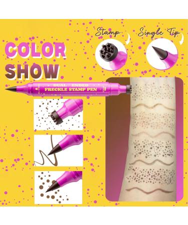 Dubbulon Fake Freckles Freckles Pen Waterproof Long Lasting 2In1 Fake Stamps Eyeliner for Women Girls Beauty Cosplay Face Painting Tool - Buy Online on GoSupps.com