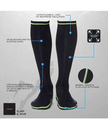 WETSOX 1mm Neoprene Thermal Wetsuit Socks - X-Large Unisex Black - Round Toe - Buy Online on GoSupps.com