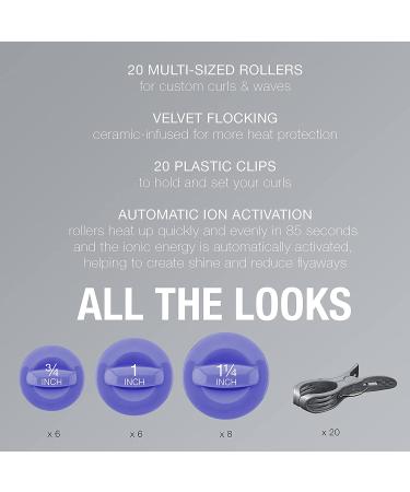 INFINITIPRO BY CONAIR Ceramic Flocked Hot Roller Set - 20 Hair Rollers with Cord Reel - Buy Online on GoSupps.com