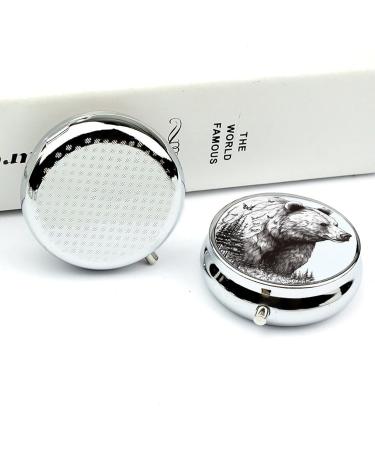 Portable 3 Compartment Pill Box | Wildlife Bear Design | Travel Medicine Organizer for Purse & Pocket - Buy Online on GoSupps.com