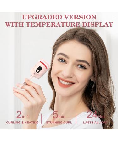 Shop Heated Eyelash Curler | Temperature Display 3 Modes & Separator Tool | Rechargeable Pink Kit for Stunning Lashes - Buy Online on GoSupps.com