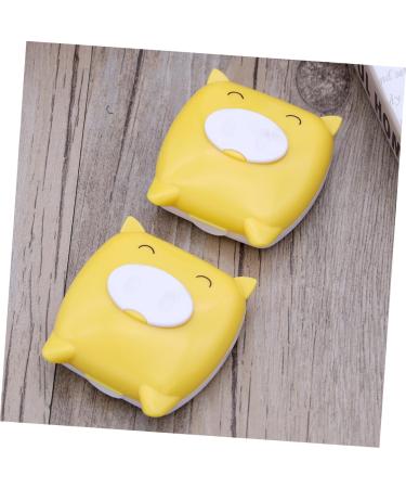 SEWOART Cartoon Lens Container - Cute Travel Case for Contact Lenses - 2-Pack Yellow Eye Lens Storage Solution - Buy Online on GoSupps.com