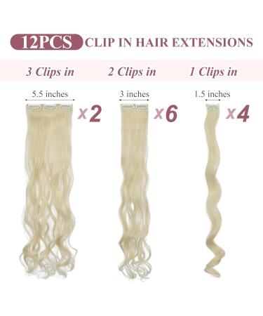 TESS 12 Pieces Hair Extensions Clip in Long Hair Clip in Extensions 22 inch Clip in Curly Hair Extensions Synthetic Hair Extensions Clip in Hairpiece Clips - Buy Online on GoSupps.com