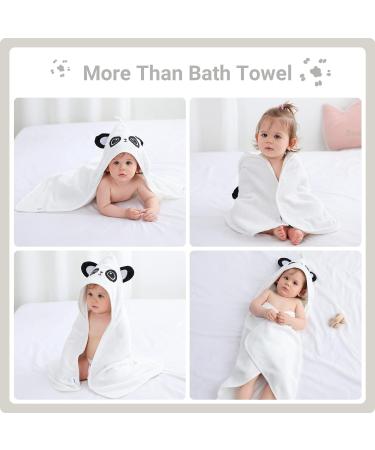 Bamboo Hooded Baby Bath Towel - Toddler Wearable Blanket - Animal Bathrobe - Panda Design - 75x75cm - Buy Online on GoSupps.com