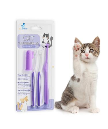 VVHOMIFE Cat Toothbrush Complete Kitty Dental Care Kit with Teeth Whitening Tracker - Premium Brushes for Cats Easy Oral Hygiene & Gap Cleaning-cat - Buy Online on GoSupps.com