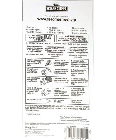 Amscan 397535 Sesame Street Temporary Tattoos - Multicolor 8ct, One Size - Buy Online on GoSupps.com
