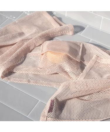 Kitsch XL Exfoliating Body Scrubber - Recycled Nylon Shower Scrubber with Built-in Pocket | Extra Long Bath Scrubber for Body | Blush Exfoliating Washcloth - 1pc - Buy Online on GoSupps.com
