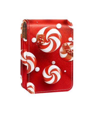 Lipstick Case Leather Lip Gloss Lipstick Organizer with Mirror Mini Lipstick Holder Bag Christmas Candy and Color Y310n1ljfn