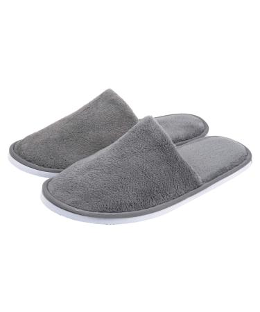 FEIYABDF 10 Pairs of Disposable Slippers Spa Slippers Soft and Comfortable Suitable for Men and Women. Leisure Vacation. 11.2inch Long 4.3inch Wide. Grey
