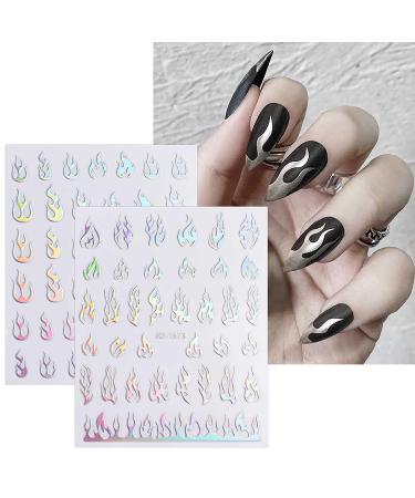 JMEOWIO 12 Sheets Aurora Nail Art Stickers - Holographic Butterfly Glitter Decals for Nail Design - Buy Online on GoSupps.com