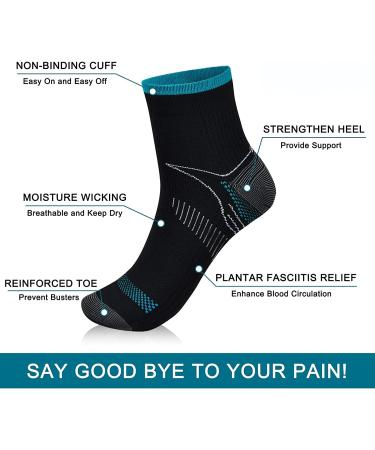 8 Pairs Compression Socks Plantar Fasciitis for Women Men Arch Support Low Cut Compression Ankle Socks for Running Cycling Assorted Small-Medium - Buy Online on GoSupps.com