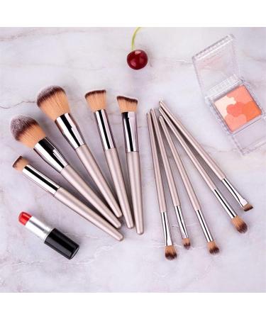 10-Piece Champagne Makeup Brush Set | Foundation Powder Blush & Eye Shadow Kabuki Brushes | Premium Beauty Tools for Flawless Makeup - Buy Online on GoSupps.com