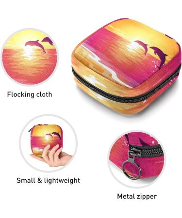 GIAPB Period Bag - Sanitary Napkin Storage & Travel Makeup Pouch - Beach Dolphin Color4315 - Buy Online on GoSupps.com