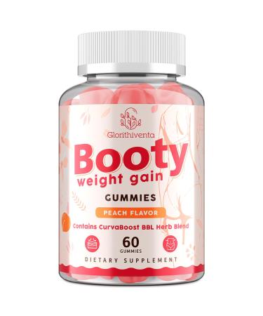 Glorithiventa Booty Gummies for Women BBL Gummies Contains CurvaBoost BBL Herb Blend & Creatine Monohydrate Peach Flavor - 60 Gummies