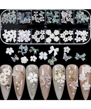 Decals Acrylic Nail Stud Nails Accessories Charm DIY Bow Jelly Bear Shape White Flower Nail Art Charms Multi Shaped Nail Art Rhinestones Kit - Buy Online on GoSupps.com