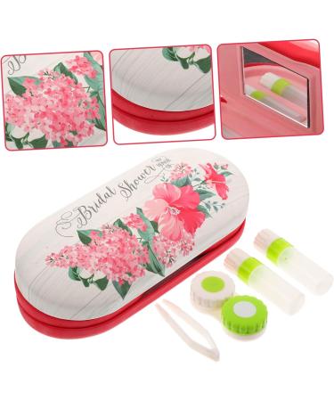 Homsfou 2-in-1 Double-Lodged Glasses Case | Red Leather PU Cover for Reading Glasses & Contact Lenses - Perfect Travel Accessory - Buy Online on GoSupps.com
