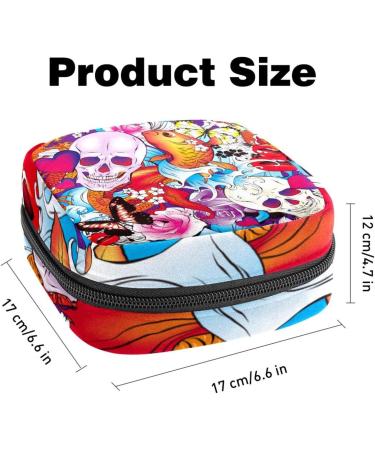 Portable Women's Binding-Up Bags | Menstrual Cup & Tampon Storage for Teens | Skull Flowers & Butterfly Designs - Buy Online on GoSupps.com