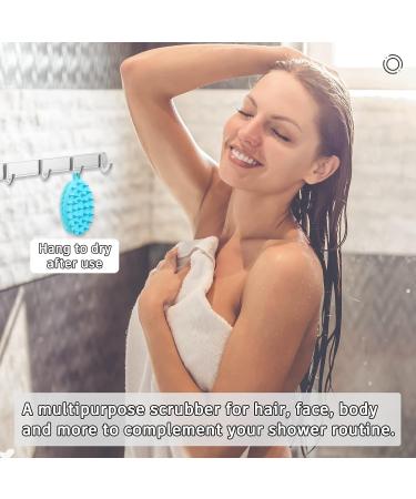 FREATECH 2-in-1 Silicone Body Scrubber - Bath Shower Brush & Scalp Massager for Deep Cleanse - Lathers Well - Easy to Clean - Long-lasting - Light Blue - Buy Online on GoSupps.com