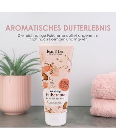 Jean & Len Shea Butter and Calendula Foot Cream for Dry and Fragiled Skin Intense Care Makes Feet Supple Rosemary and Ginger Scent Paraben and Silicone-Free Vegan 100 ml - Buy Online on GoSupps.com