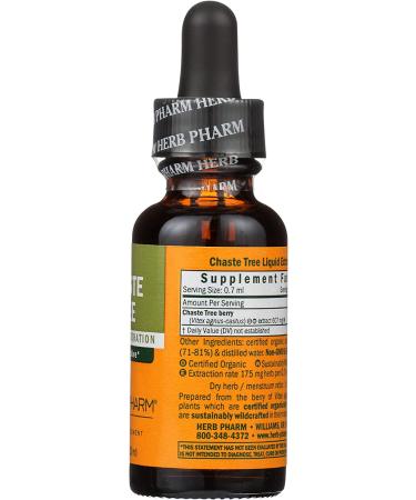 Herb Pharm Chaste Tree Extract 1 fl oz - Natural Hormonal Support - Buy Online on GoSupps.com