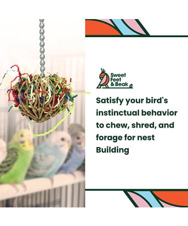 Sweet Feet and Beak Super Shredder Ball - Non-Toxic Bird Foraging Toy (3 inch) - Buy Online on GoSupps.com