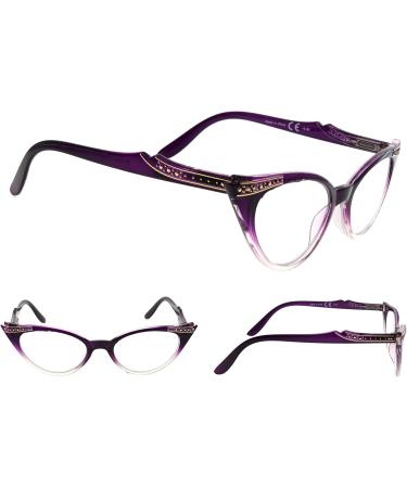 3-Pack Women's Vintage Cat Eye Reading Glasses - Purple 2.0x Sunglasses for Stylish Eye Care - Buy Online on GoSupps.com
