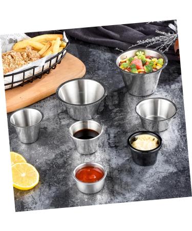 MAGICLULU 4pcs Stainless Steel Sauce Cup Salad Dressing Cruet Reusable Sauce Cups Stainless Steel Container Small Condiment Cups Stainless Steel Sauce Jug Sauce Bowl Pot Tomato Measuring Cup - Buy Online on GoSupps.com