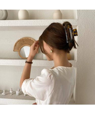 Large Cutout Tortoise Shell Hair Claw Clip - French Design Rectangle Hair Clamp for Women and Girls - Buy Online on GoSupps.com
