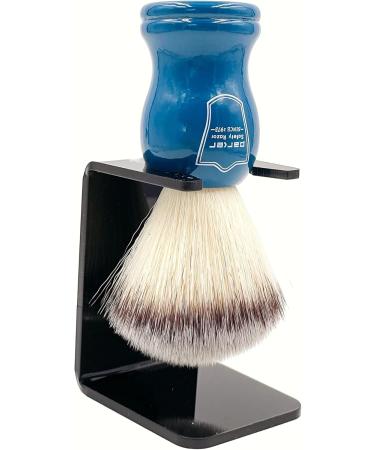 Parker Safety Razor Synthetic Bristle Shaving Brush with Blue Wooden Handle & Stand - Premium Shaving Brush for Men | International Shipping Available - Buy Online on GoSupps.com