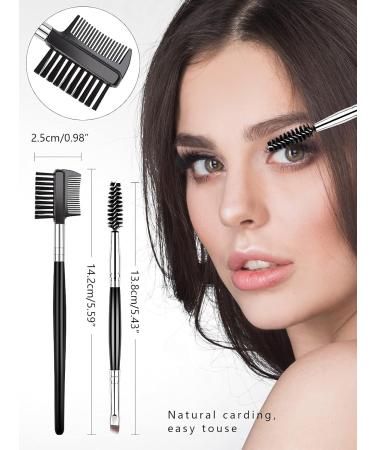 EBANKU Eyelash Comb & Spoolie Set - Double Ended Professional Eyelash Separator Tool for Perfect Lashes - 4pcs Black - International Shipping Available - Buy Online on GoSupps.com