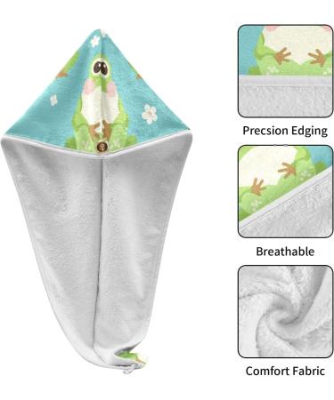 Fat Frog Hair Towel 2 Pack - Super Absorbent Quick Dry Hair Turbans for Women & Girls | Perfect Hair Drying Solution - Buy Online on GoSupps.com