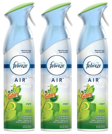 Febreze Air - Air Freshener Spray - Gain Original Scent - with OdorClear Technology - Net Wt. 8.8 OZ (250 g) Per Bottle - Pack of 3 Bottles