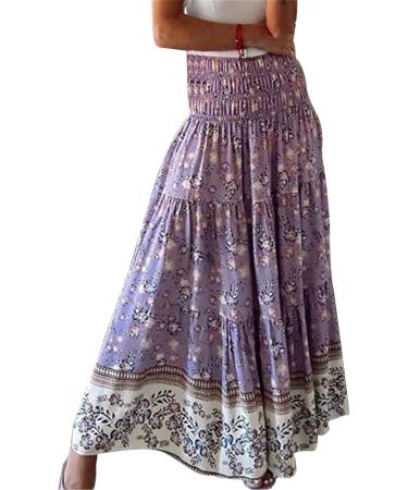 Women's Straight Dress Casual Fashion Knitted Patchwork Women's Dress Ladies Ditsy Floral Cocktail Party Gown Purple Small - Buy Online on GoSupps.com