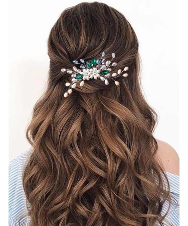 Vakkery Bride Wedding Hair Comb Silver Crystal Bridal Hair Accessories Rhinestone Prom Hair Pieces for Women and Girls - Buy Online on GoSupps.com
