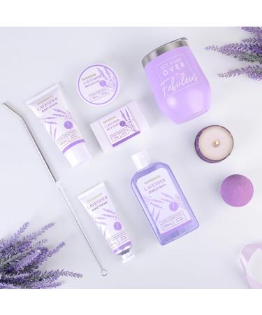 Unique Lavender Spa Gift Basket for Women | Perfect Birthday Gifts for Mom Sister Wife Teacher & Friends | International Shipping Available - Buy Online on GoSupps.com