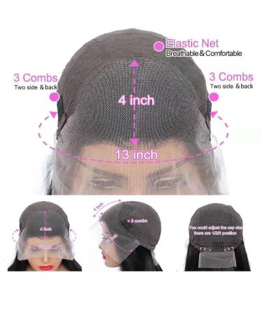 Anyweek 26 Inch HD Transparent Lace Frontal Wig | 180% Density | Glueless & Pre Plucked | Body Wave Human Hair Wig for Black Women - Buy Online on GoSupps.com