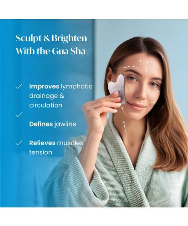 PLANTIFIQUE Gua Sha M tal pour Skincare et Massage du Visage & Serum Visage Jojoba Bio Oil - Gua Sha Huile Massage Hydratant et Anti Rides Puissant - 30 ml - Buy Online on GoSupps.com