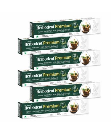 Herbodent Premium Toothpaste - 3.53 oz Pack of 6 | A Unique Blend of 21 Herbs Like Neem Clove Cinnamon Cardamom with Natural Mouthwash - No Paraben No Fluoride No Saccharin No Triclosan