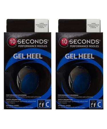 2 Pairs 10 Seconds Gel Heel Insoles Shock Absorbing Performance Cushions Shoe Inserts Pads Liners for Men Women