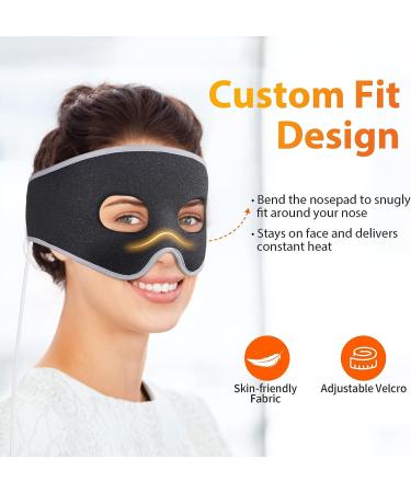 Comfheat USB Sinus Relief Mask - Moist Heat Face Heating Pad for Sinus Pressure, Nasal Congestion, Sinusitis - 3 Heat Settings, Warm Compress Therapy for Allergies, Stress - Ideal for Car Travel - Buy Online on GoSupps.com