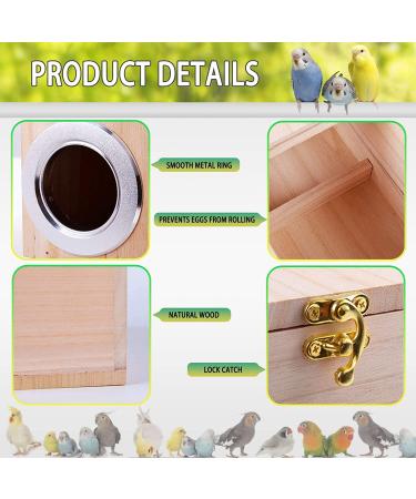 Parakeet Nest Box for Breeding | Budgie, Cockatiel, Lovebird & Parrot Mating House | Perfect for Large & Medium-Sized Birds - S Size (7.87 x 4.72 x 4.72 inch) - Buy Online on GoSupps.com