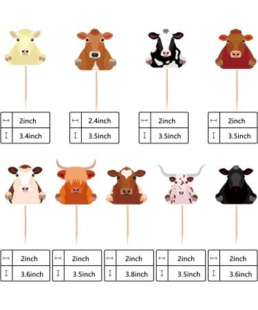 Dessert Cupcake Topper 18pcs Cow Party Decoration Country Western Bull Riding Bull Rider Competition CowBoy CowGirl Theme Decor Supplies Farm Cow Print Highland Cow Birthday Decorations Baby Shower Lovely Cow 18 18.0 - Buy Online on GoSupps.com