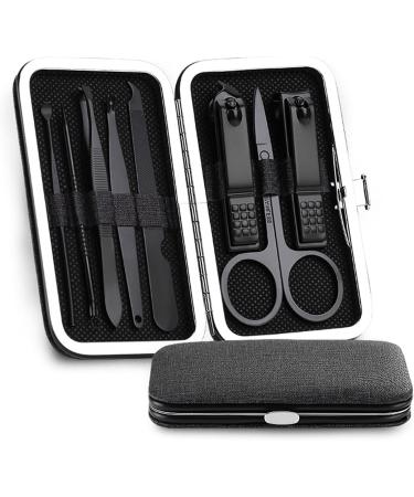 PSGS 8 PCS Nail Clipper Kit Stainless Steel High Hardness Curve Edge Black Pink Nail Cutter Scissor Tweezer Manicure Pedicure Tools (Color : 03) - Buy Online on GoSupps.com