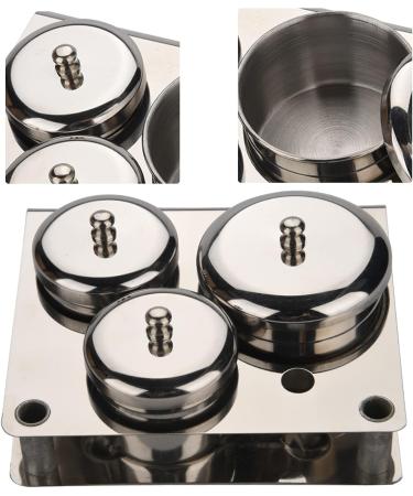 Stainless Steel Nail Art Mini Powder & Liquid Set with 3 Professional Cups Brush Holder. Rust-Resistant Enhance Your Work Image - Buy Online on GoSupps.com