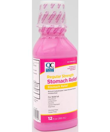 Quality Choice Regular Strength Pink Bismuth Liquid Stomach Relief 12 fl oz - Fast-Acting Digestive Aid - Buy Online on GoSupps.com