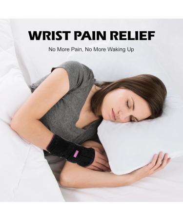 Buy Adjustable Wrist Brace for Carpal Tunnel Relief - Maximum Support Splint for Right Hand Ideal for Tendonitis & Arthritis - Night Support for Men & Women - Black & Rose Red S/M - Buy Online on GoSupps.com