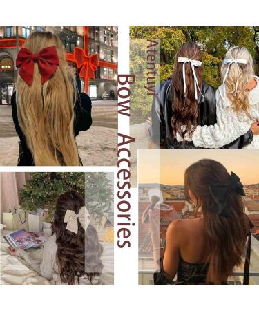 Atentuyi Vintage Large Red Bow Barrette Velvet Bow Hair Clip Silk Bow Hair Barrette Satin Ribbion Bow Clip Big Bow Headpiece Retro Bowknot Accessories for Women and Girls color 2 - Buy Online on GoSupps.com