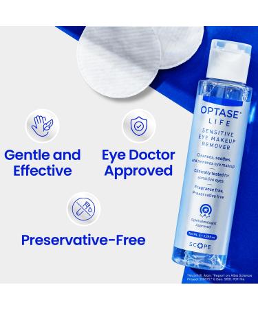 Optase Life Sensitive Eye Makeup Remover - Gentle & Effective for All Skin Types - 100ml | Breakthrough Micellar Water Alternative - Buy Online on GoSupps.com